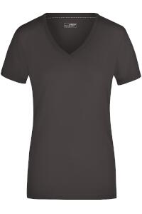 Produktfoto James & Nicholson Damen Stretch T Shirt mit kurzen Ärmeln und V Ausschnitt